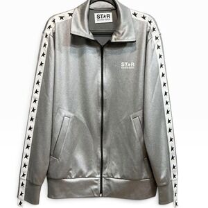 Golden Goose Star Logo Textured Metallic Track Jacket Size L Made Italy Rare